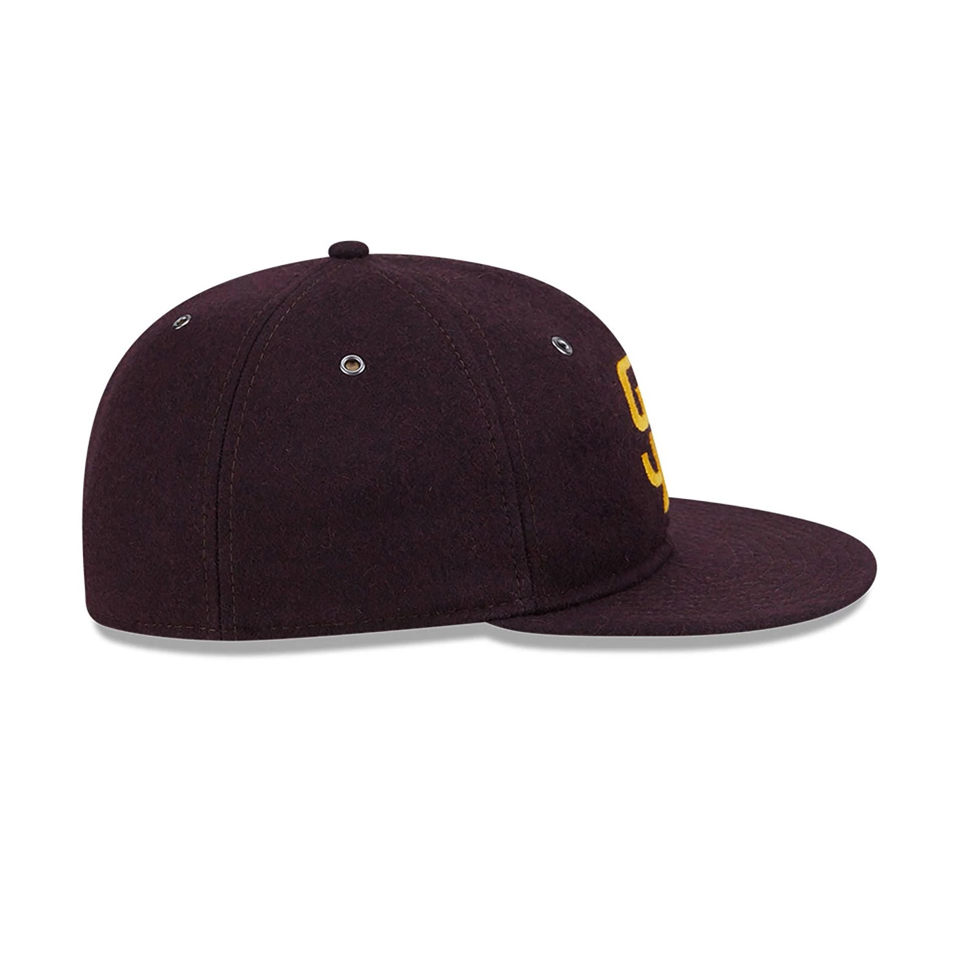 This is a San Diego Padres Wool Dark Brown Retro Crown 59FIFTY Fitted Cap 6