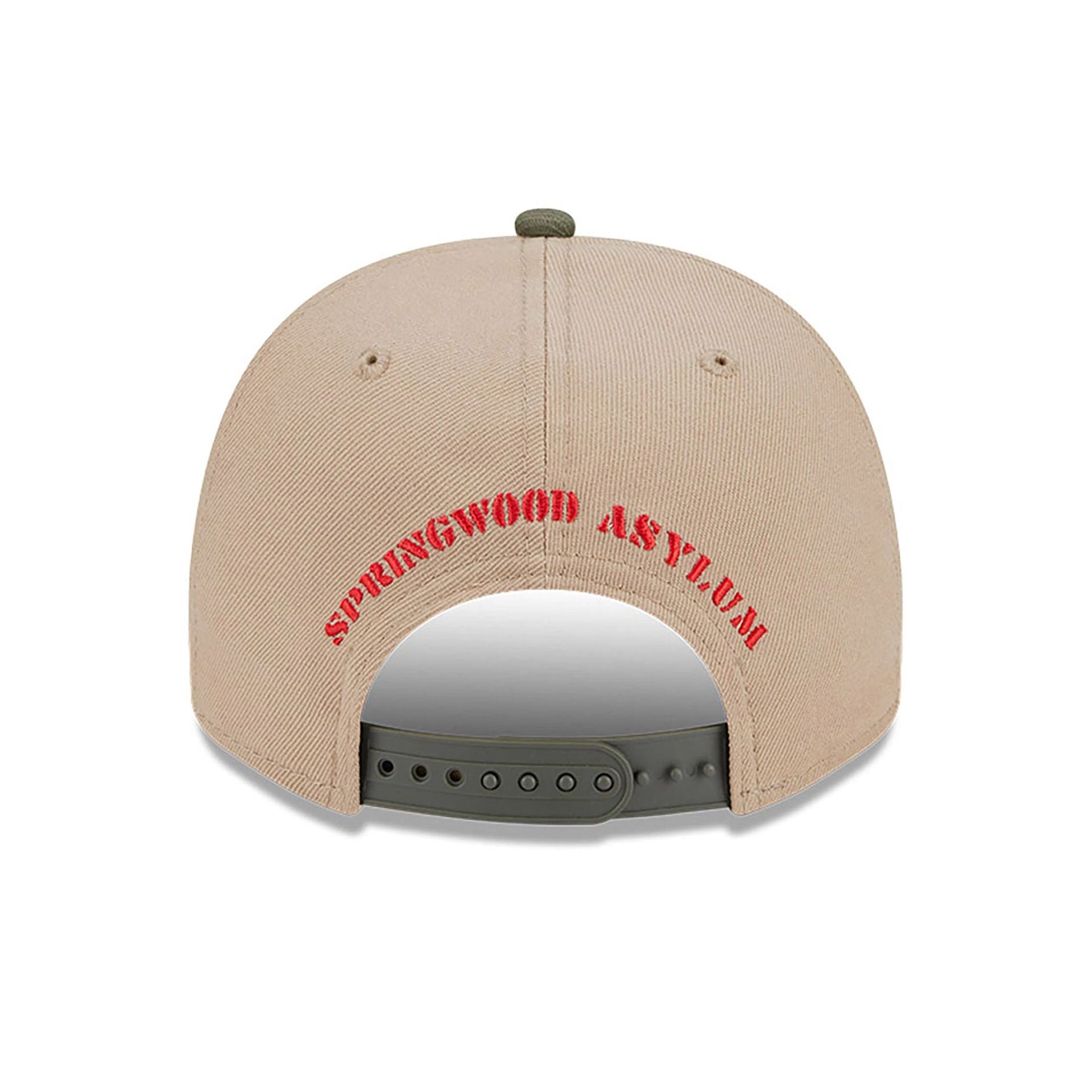 This is a A Nightmare On Elm Street Light Beige Golfer Snapback Adjustable Cap 5