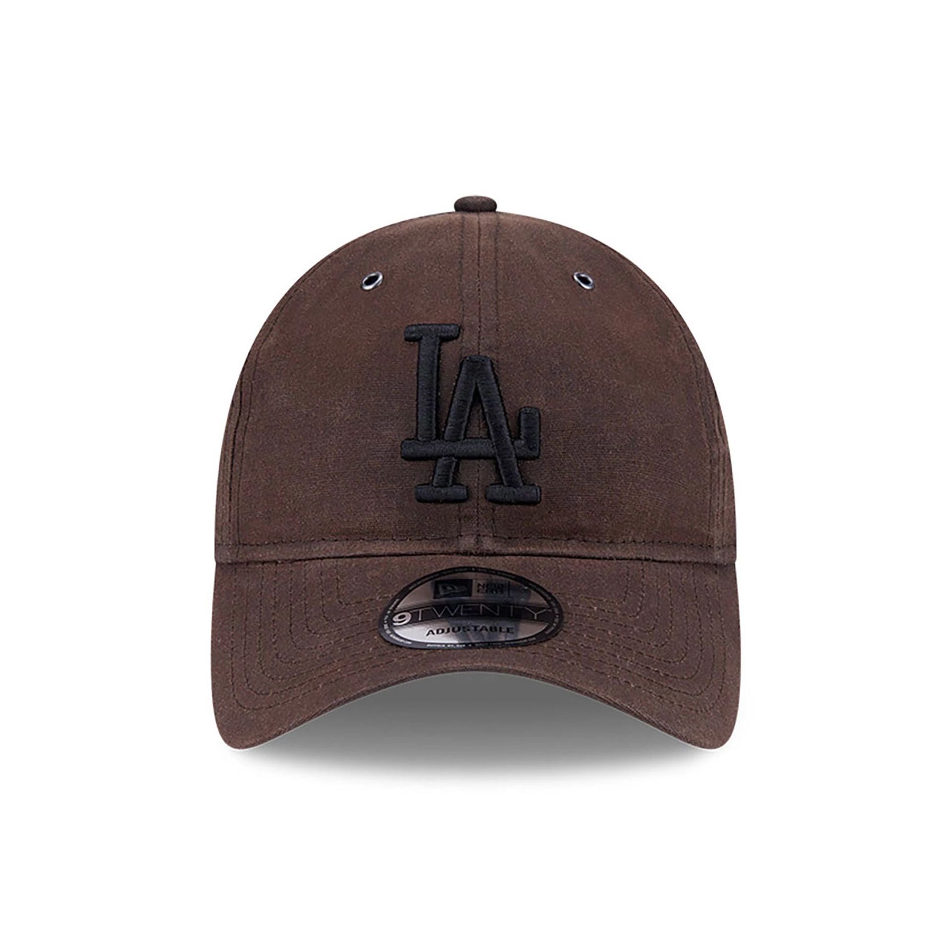 This is a LA Dodgers Waxed Canvas Dark Brown 9TWENTY Adjustable Cap 2