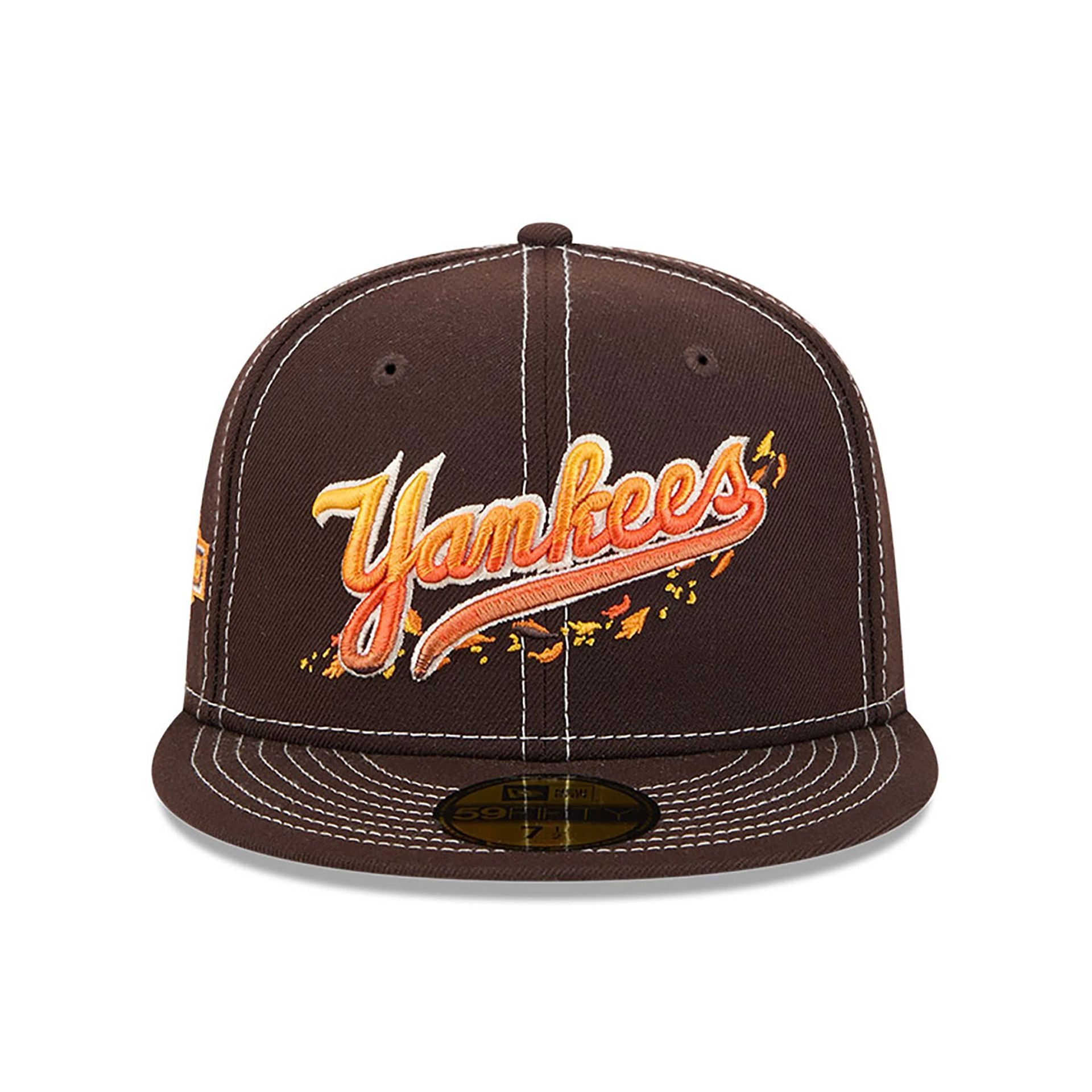 This is a New York Yankees Fall Foliage Dark Brown 59FIFTY Fitted Cap 3