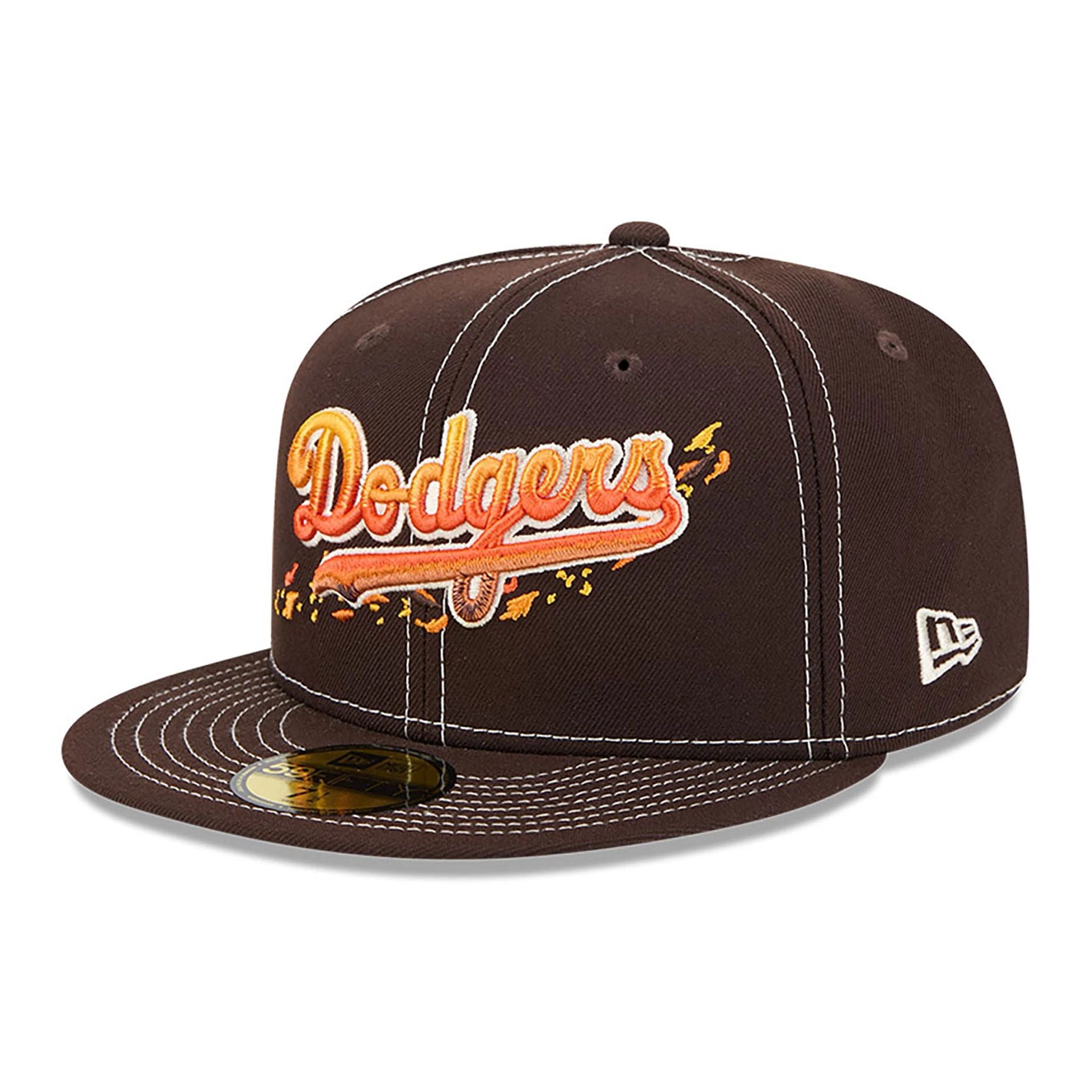 This is a LA Dodgers Fall Foliage Dark Brown 59FIFTY Fitted Cap 4