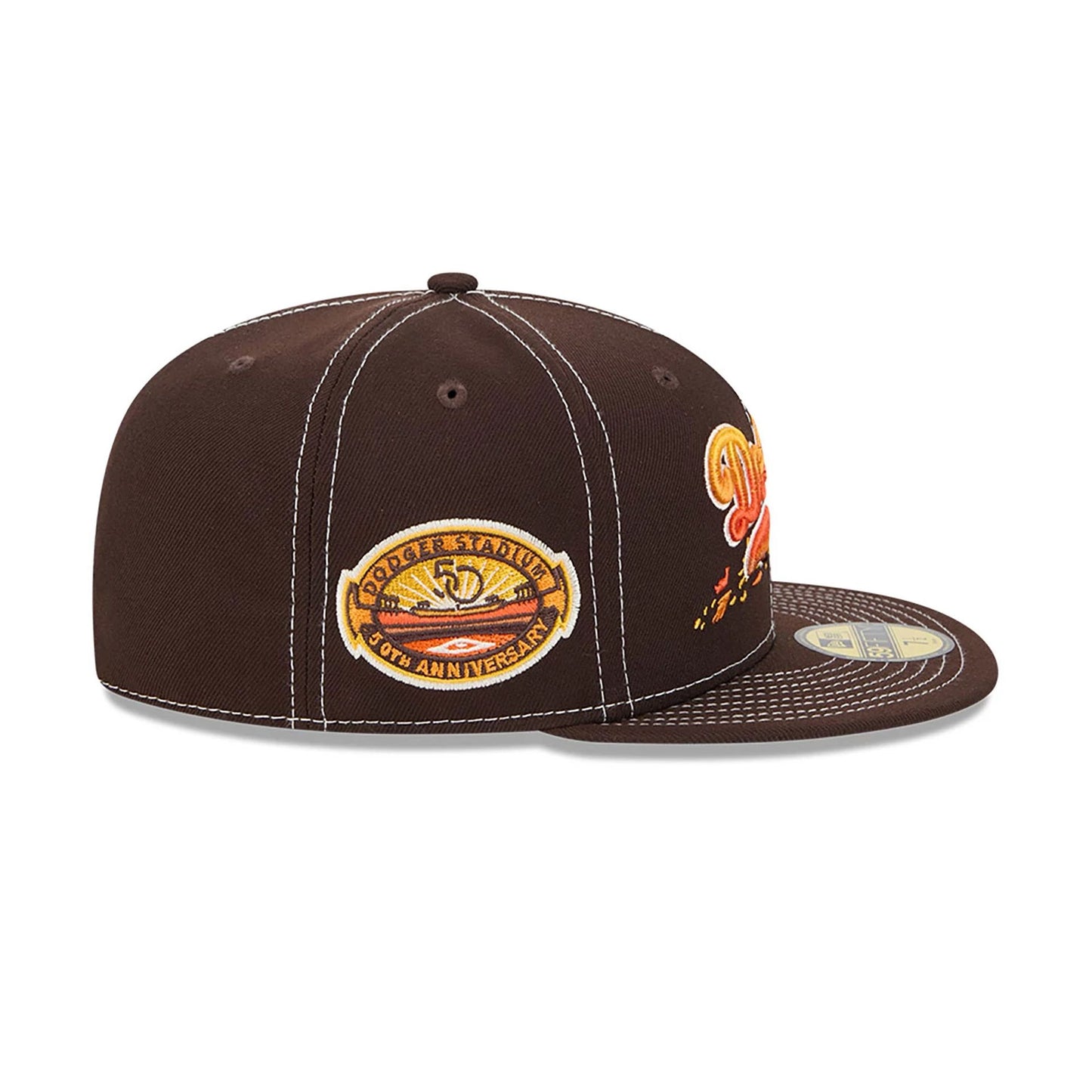 This is a LA Dodgers Fall Foliage Dark Brown 59FIFTY Fitted Cap 6