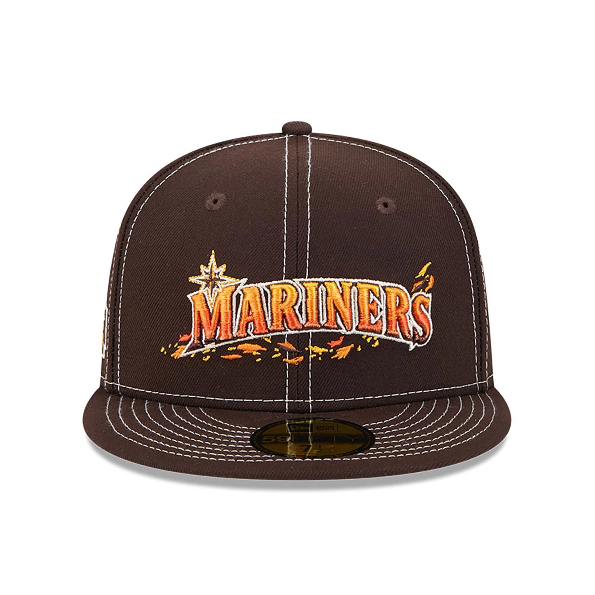 This is a Seattle Mariners Fall Foliage Dark Brown 59FIFTY Fitted Cap 3