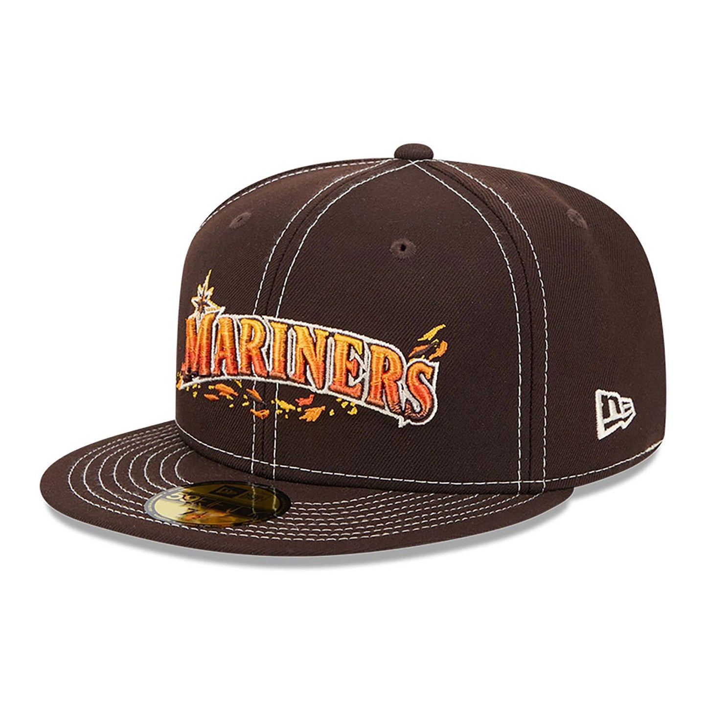 This is a Seattle Mariners Fall Foliage Dark Brown 59FIFTY Fitted Cap 4