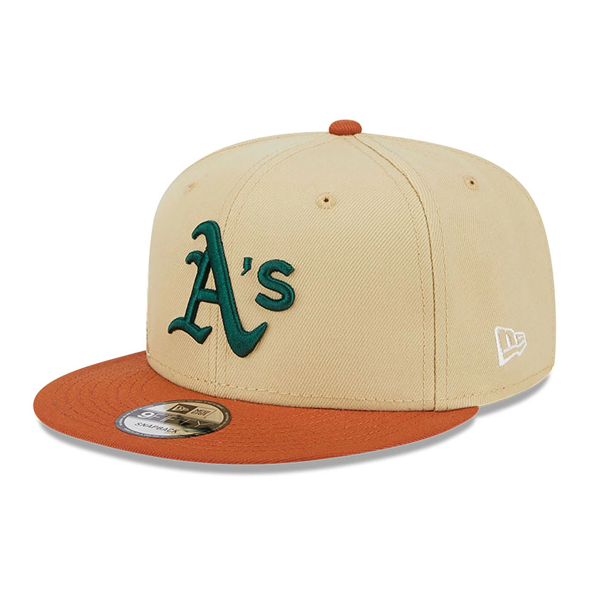 This is a Oakland Athletics Fall Landscape Light Beige 9FIFTY Snapback Cap 4