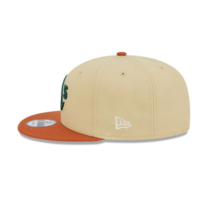 This is a Oakland Athletics Fall Landscape Light Beige 9FIFTY Snapback Cap 7