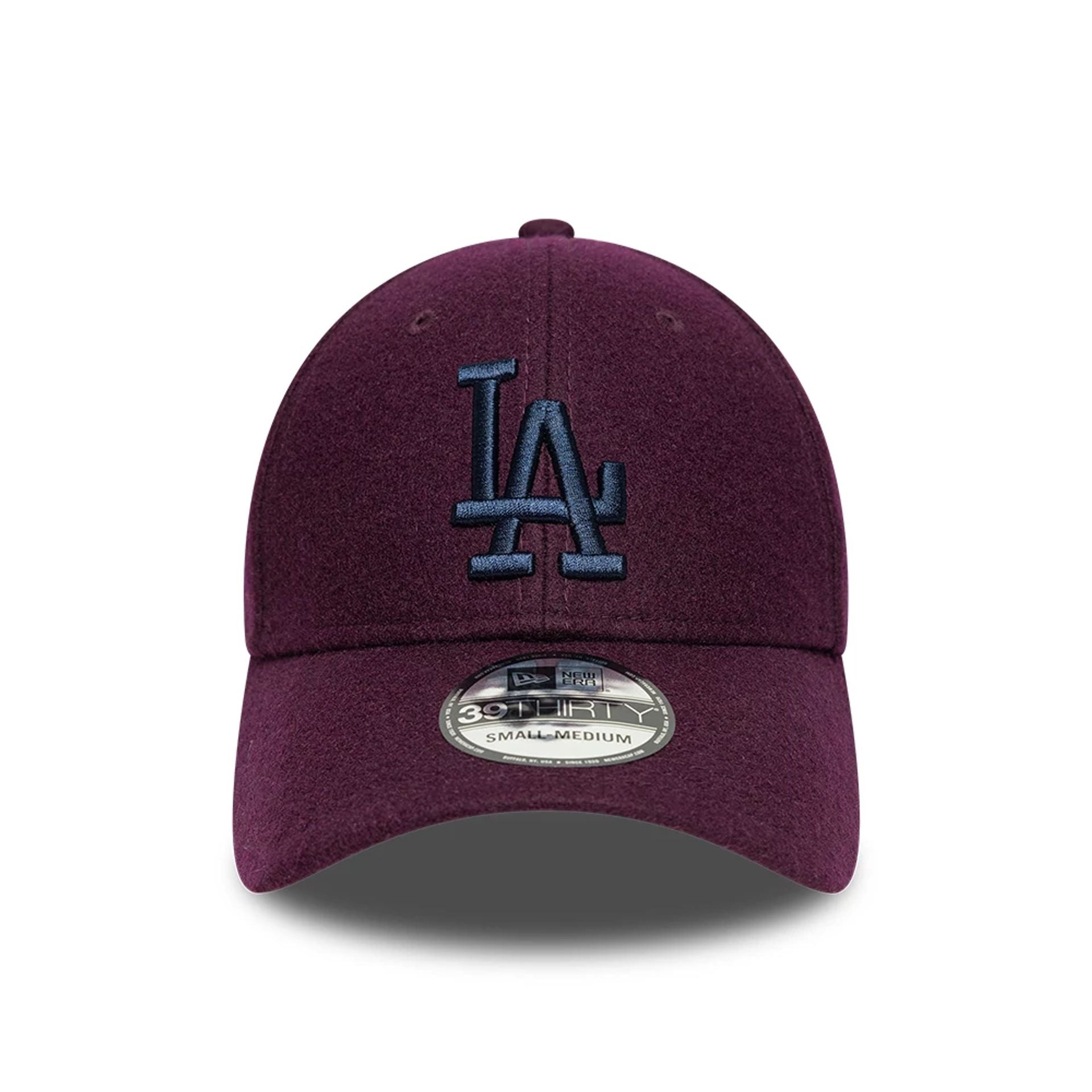 This is a LA Dodgers Melton Wool Purple 39THIRTY Stretch-Fit Cap 2