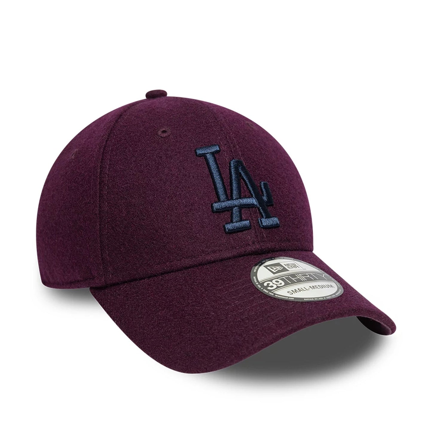 This is a LA Dodgers Melton Wool Purple 39THIRTY Stretch-Fit Cap 3