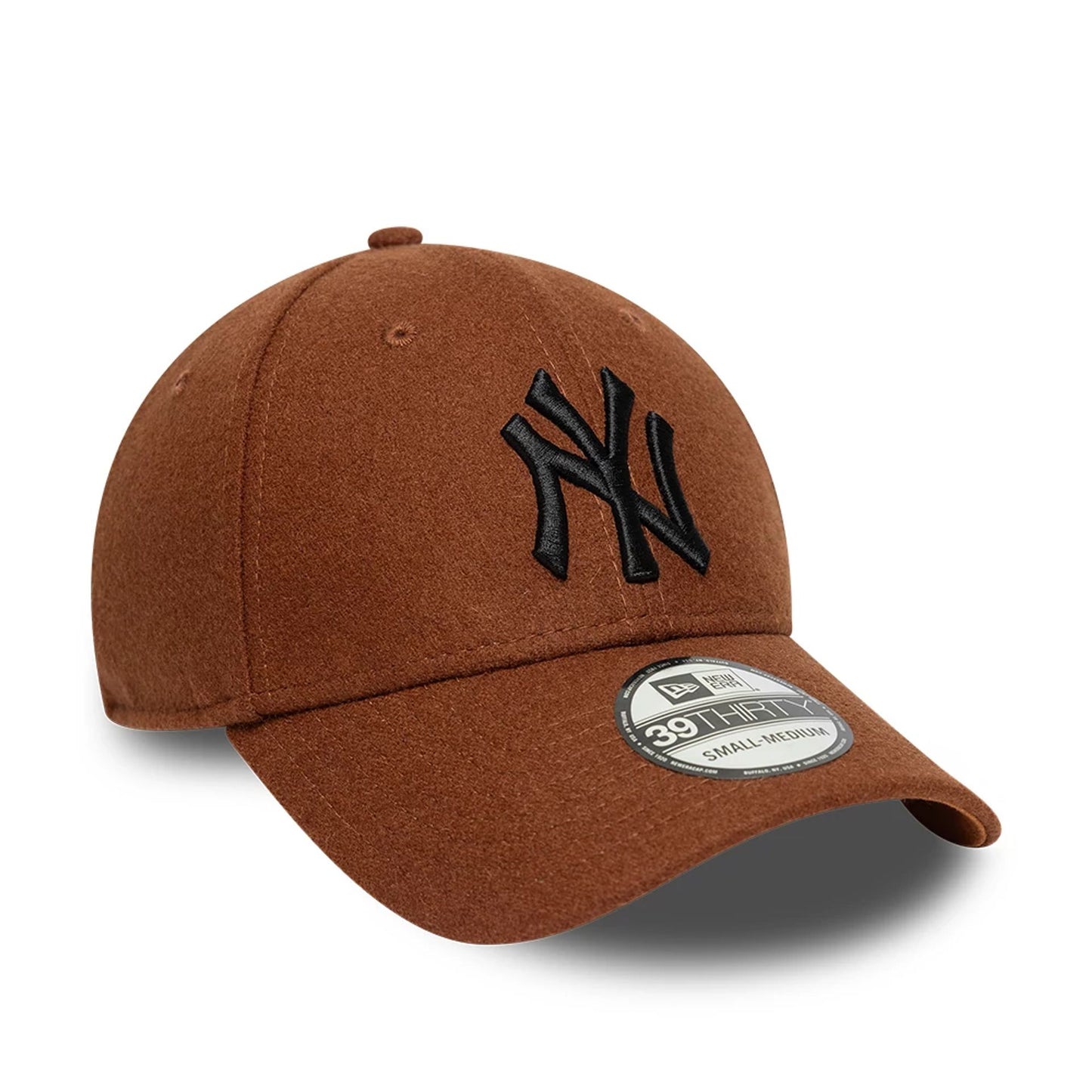 This is a New York Yankees Melton Wool Brown 39THIRTY Stretch-Fit Cap 3