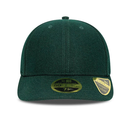 This is a New Era Melton Wool Dark Green Low Profile 59FIFTY Fitted Cap 3