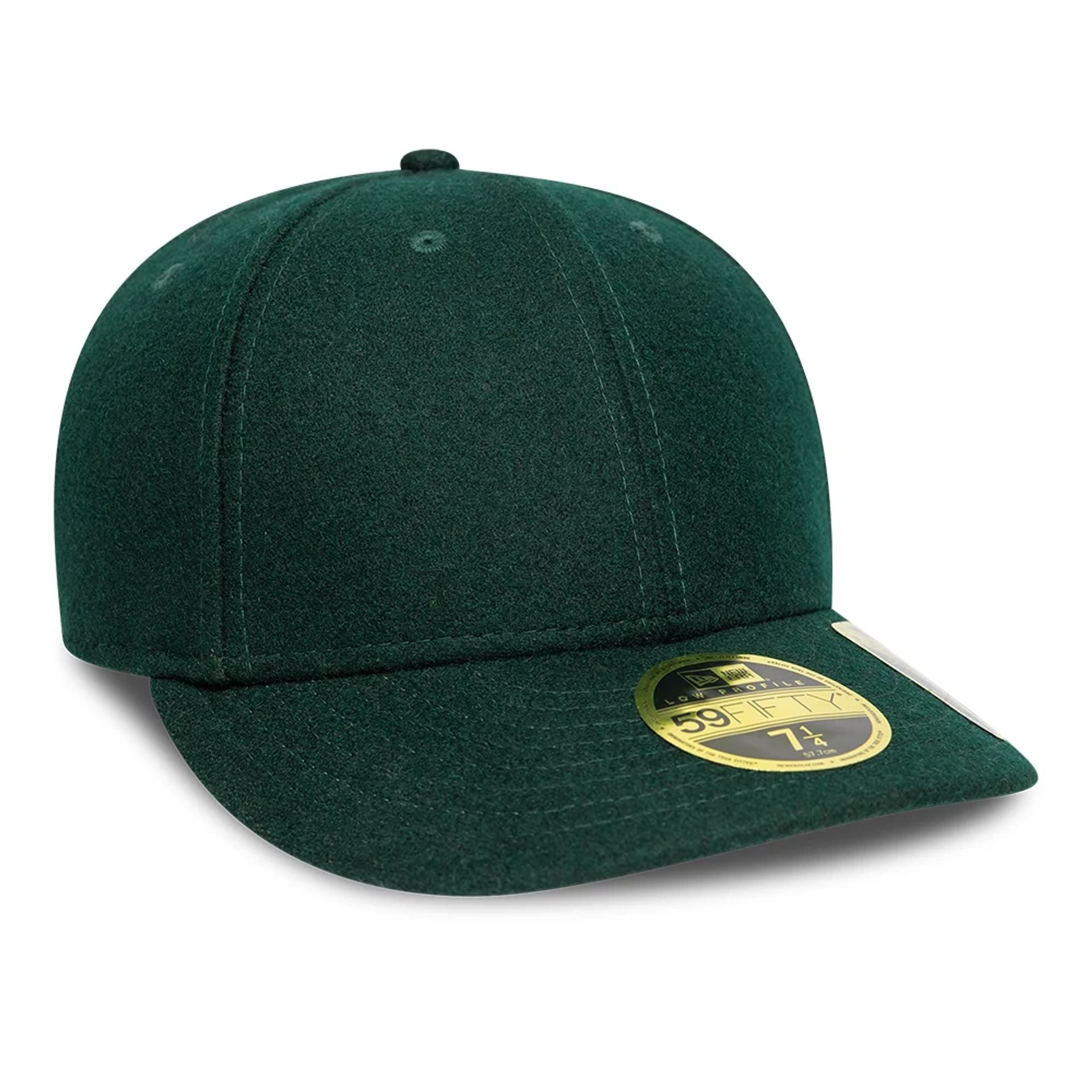 This is a New Era Melton Wool Dark Green Low Profile 59FIFTY Fitted Cap 4