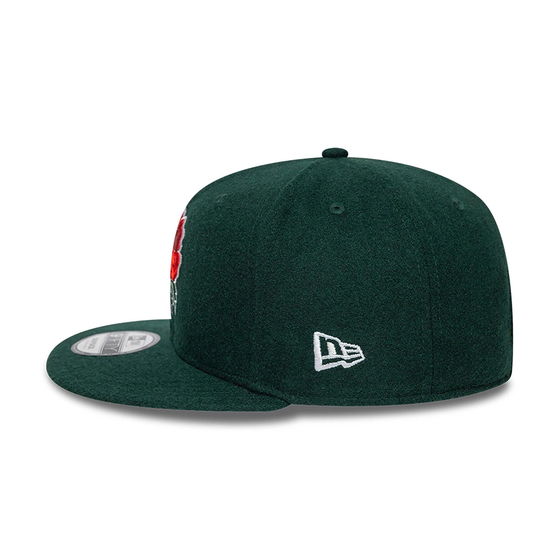 This is a Rugby Football Union Melton Wool Dark Green 9FIFTY Snapback Adjustable Cap 7