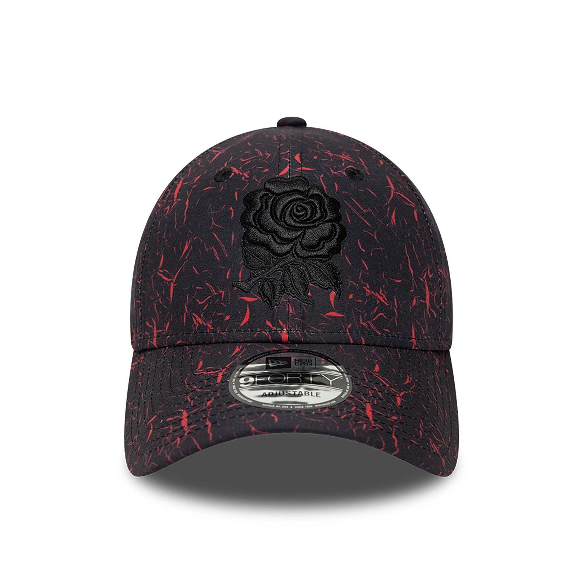 This is a Rugby Football Union Crinkle All Over Print Black 9FORTY Adjustable Cap 2