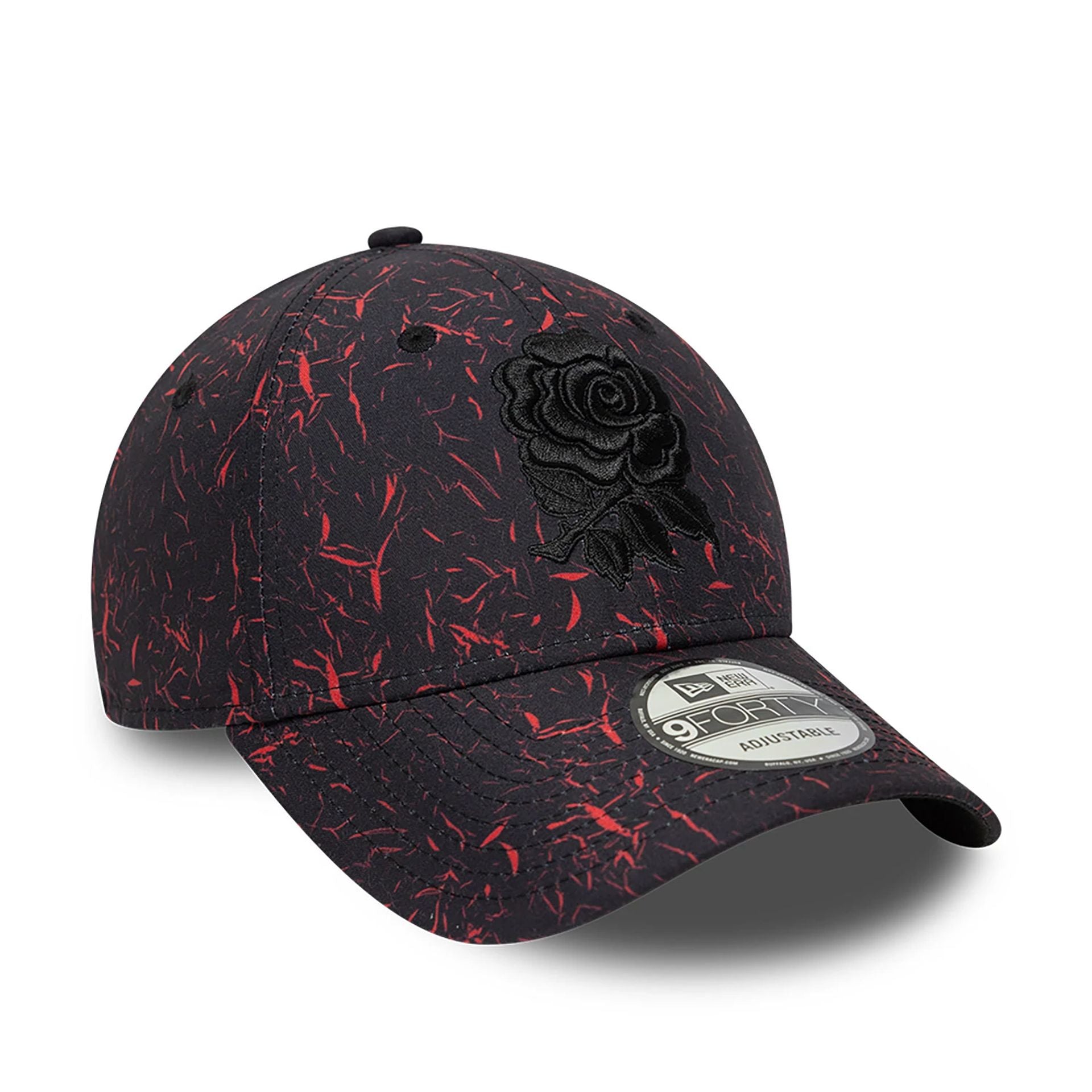 This is a Rugby Football Union Crinkle All Over Print Black 9FORTY Adjustable Cap 3