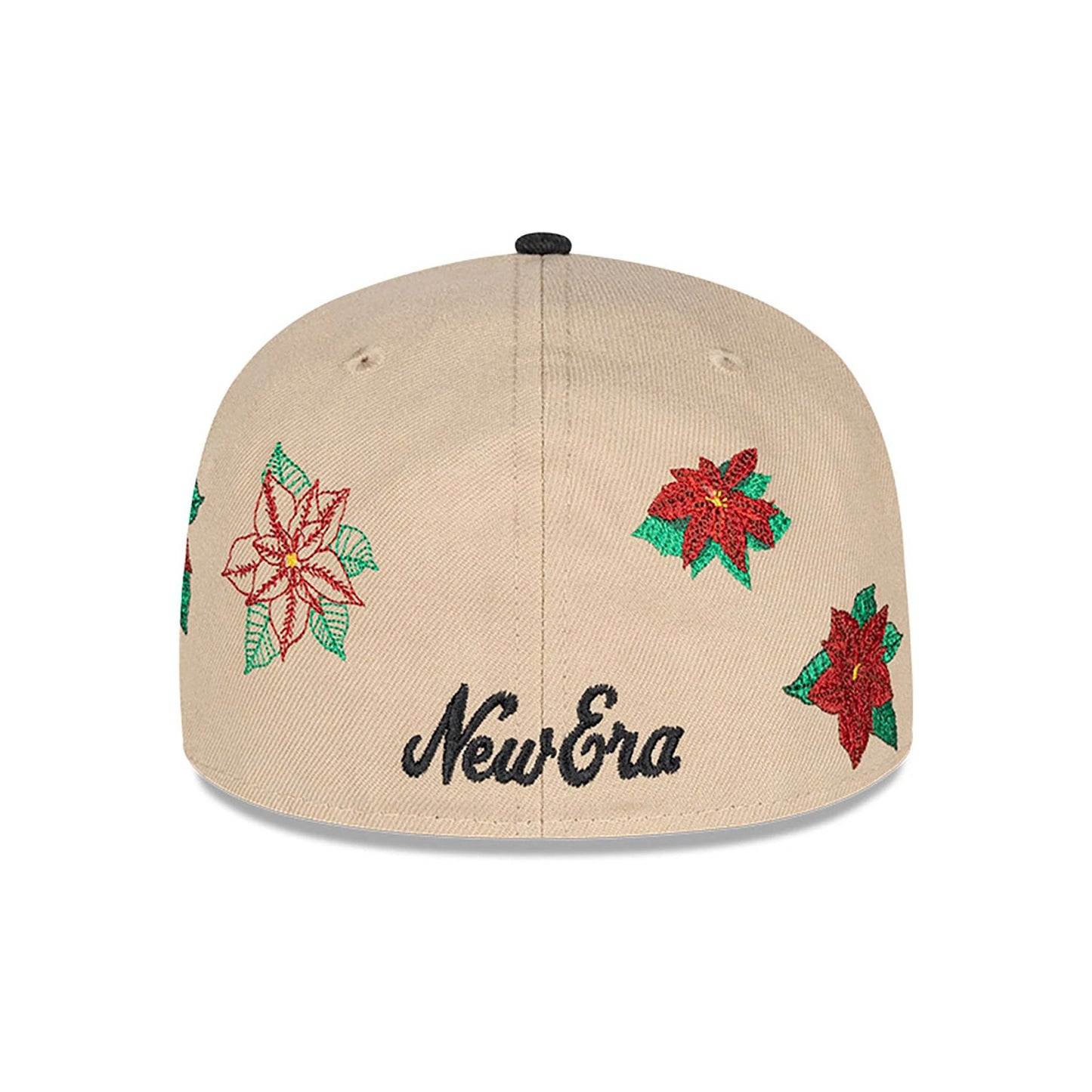 This is a New Era Christmas Poinsettia Light Beige 59FIFTY Fitted Cap 5