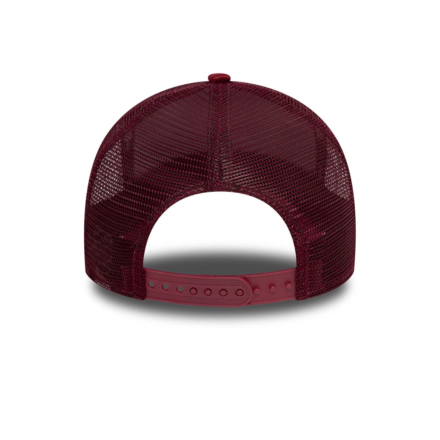 This is a New Era Patch Cord Dark Red 9FORTY A-Frame Trucker Adjustable Cap 4