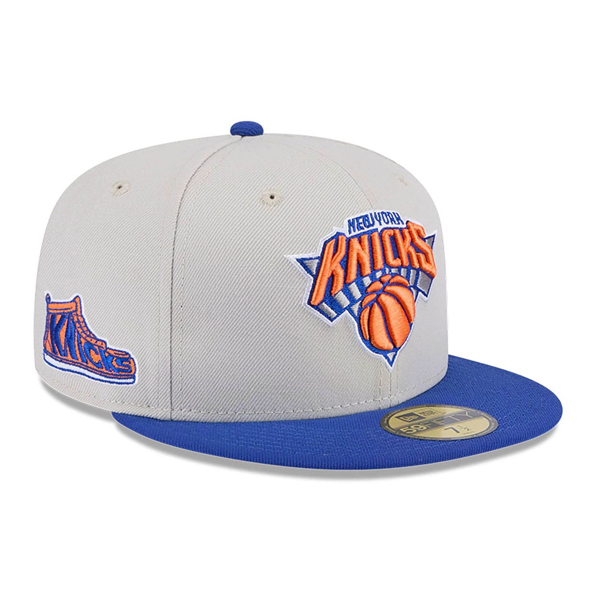 This is a New York Knicks NBA All Star Game 2025 Fan Pack Cream 59FIFTY Fitted Cap 1