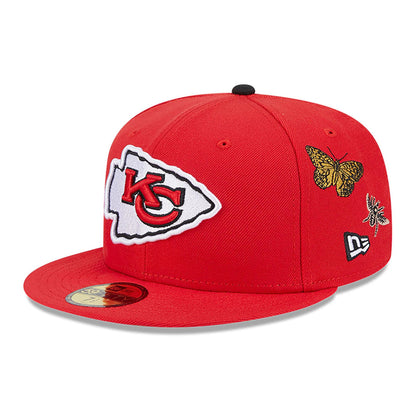 This is a Kansas City Chiefs FELT x NFL Red 59FIFTY Fitted Cap 1