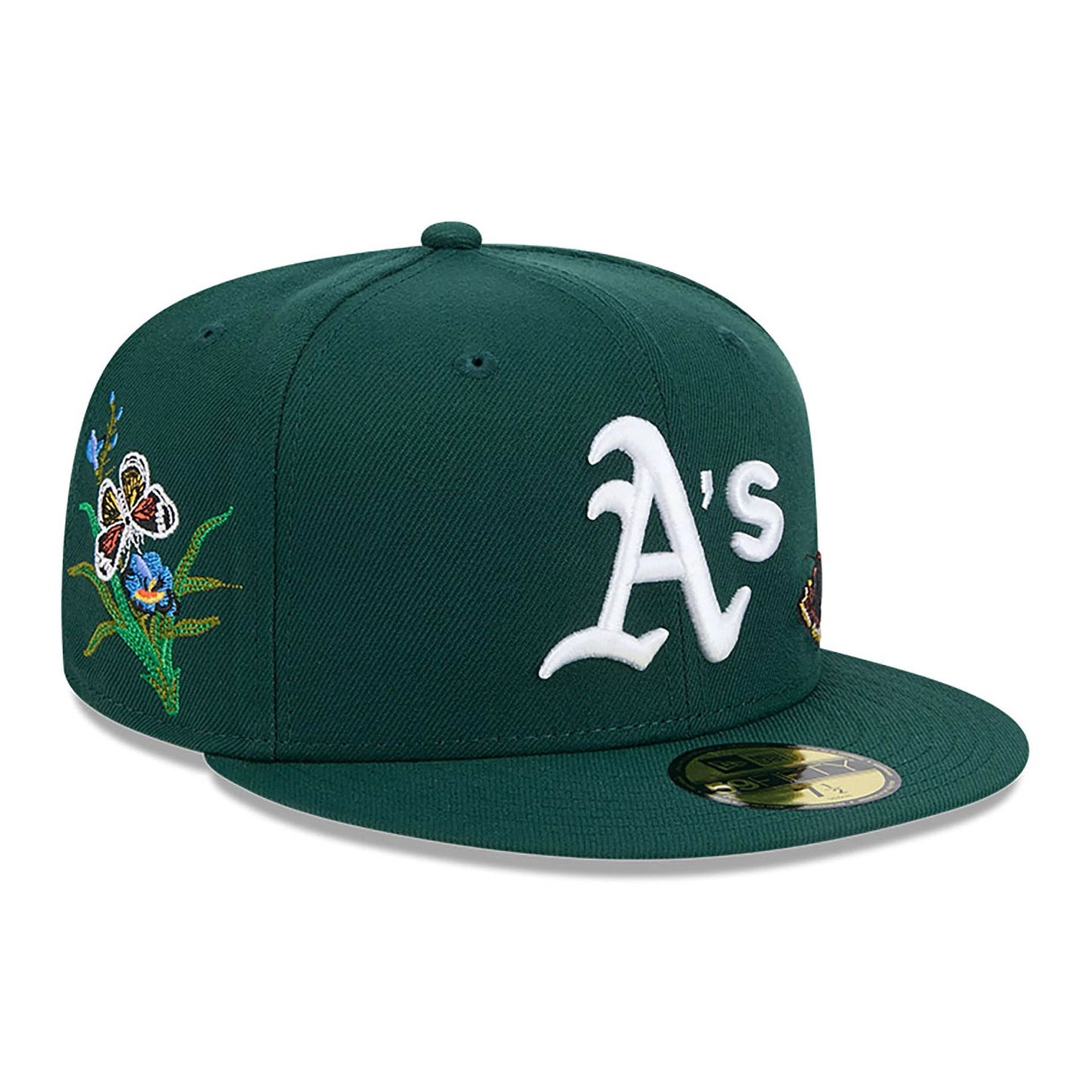 This is a Oakland Athletics FELT x MLB Dark Green 59FIFTY Fitted Cap 4