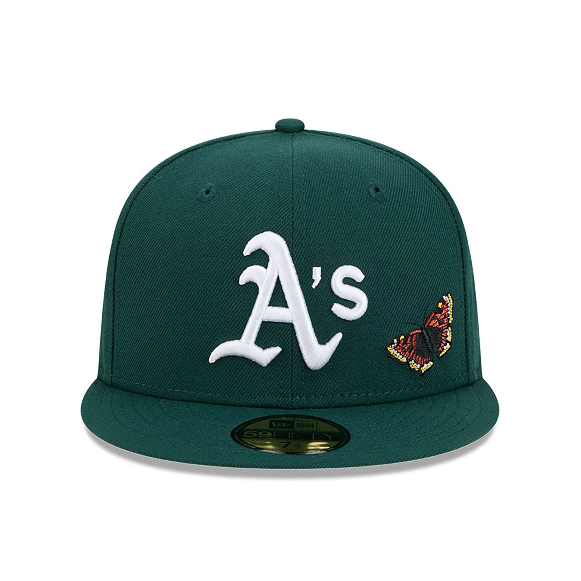 This is a Oakland Athletics FELT x MLB Dark Green 59FIFTY Fitted Cap 3