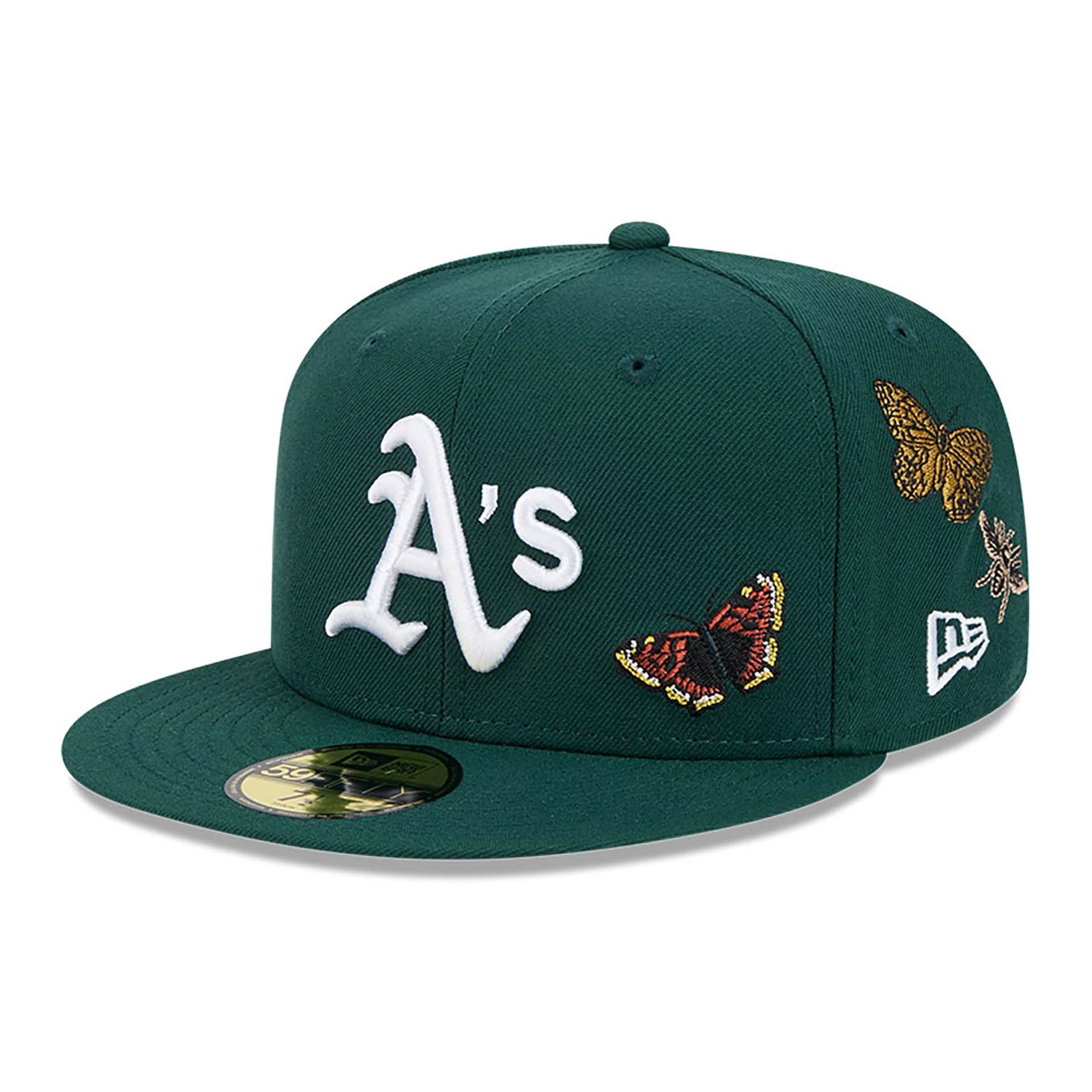 This is a Oakland Athletics FELT x MLB Dark Green 59FIFTY Fitted Cap 1