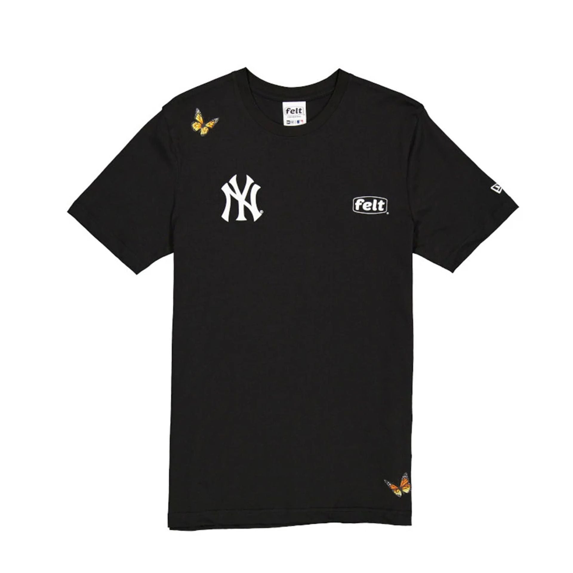 This is a New York Yankees FELT x MLB Black T-Shirt  1