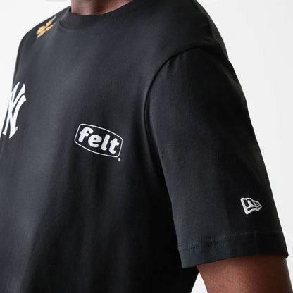 This is a New York Yankees FELT x MLB Black T-Shirt  4