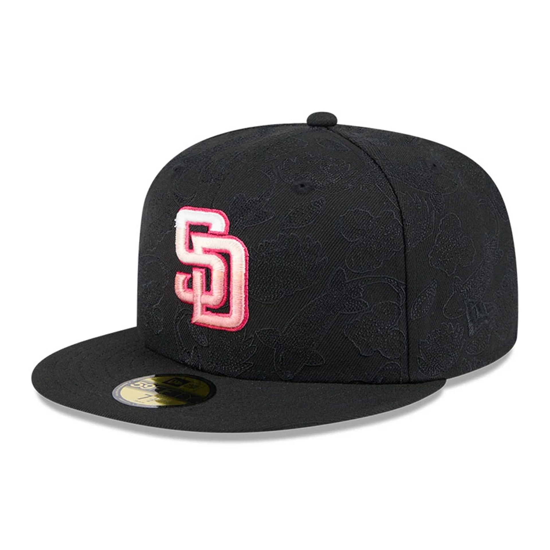 This is a San Diego Padres Tonal Koi Black 59FIFTY Fitted Cap 1