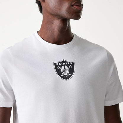 The Male model is wearing Las Vegas Raiders NFL White T-Shirt 3