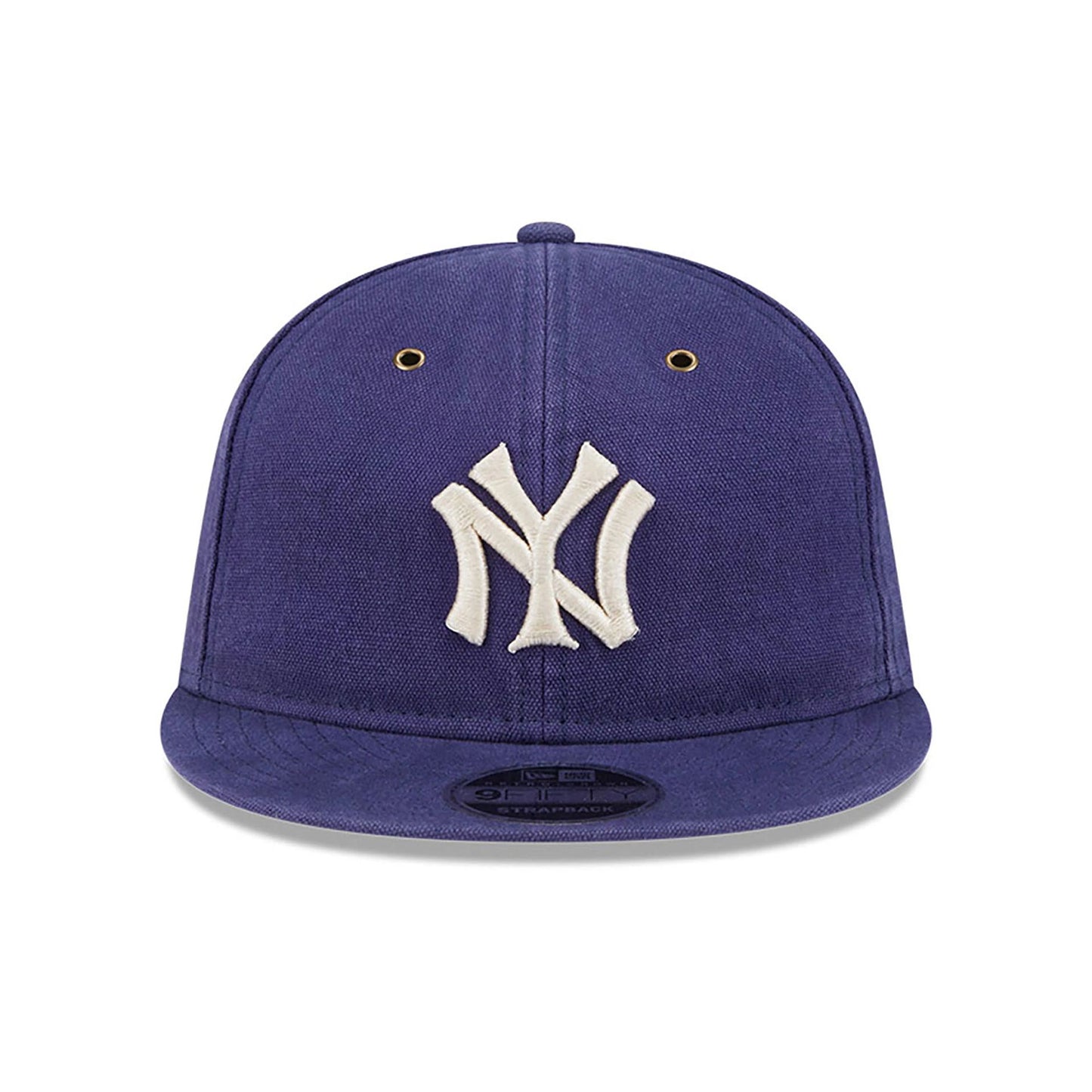 This is a New York Yankees Cotton Canvas Navy Retro Crown 9FIFTY Strapback Cap 3