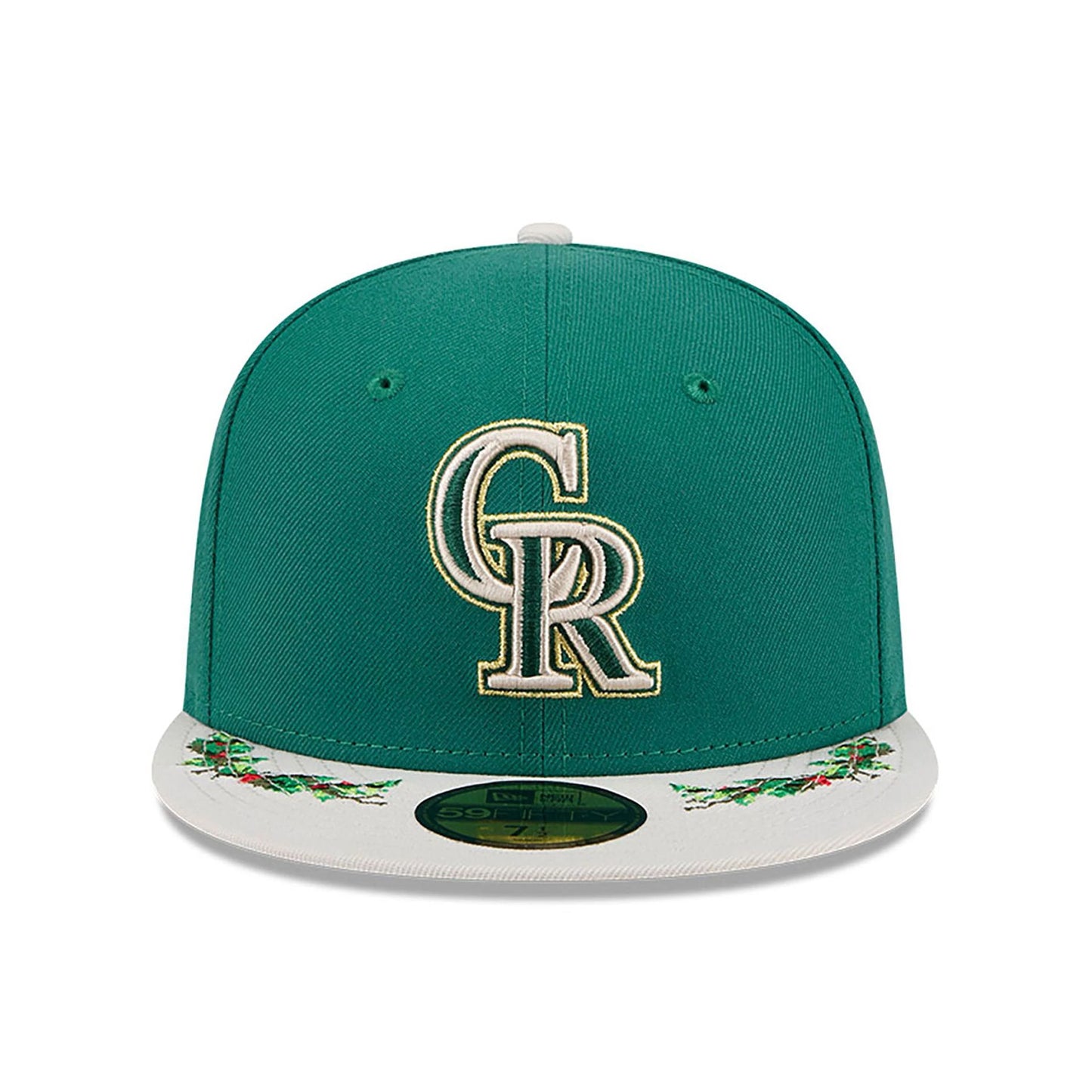 This is a Colorado Rockies Novelty Holly Green 59FIFTY Fitted Cap 3