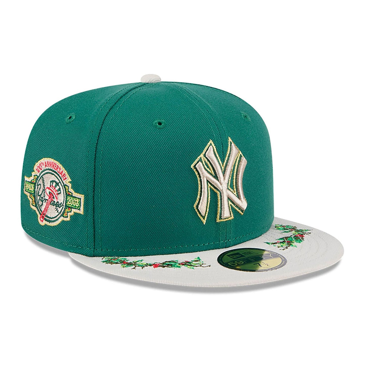 This is a New York Yankees Novelty Holly Green 59FIFTY Fitted Cap 1