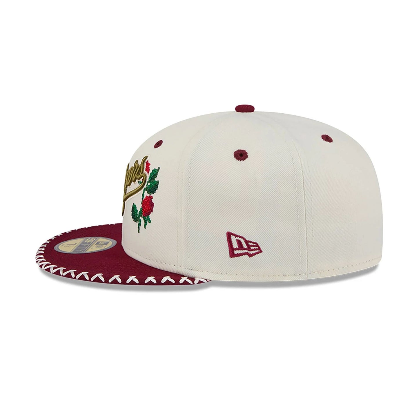 This is a LA Dodgers Novelty Stitch White 59FIFTY Fitted Cap 7