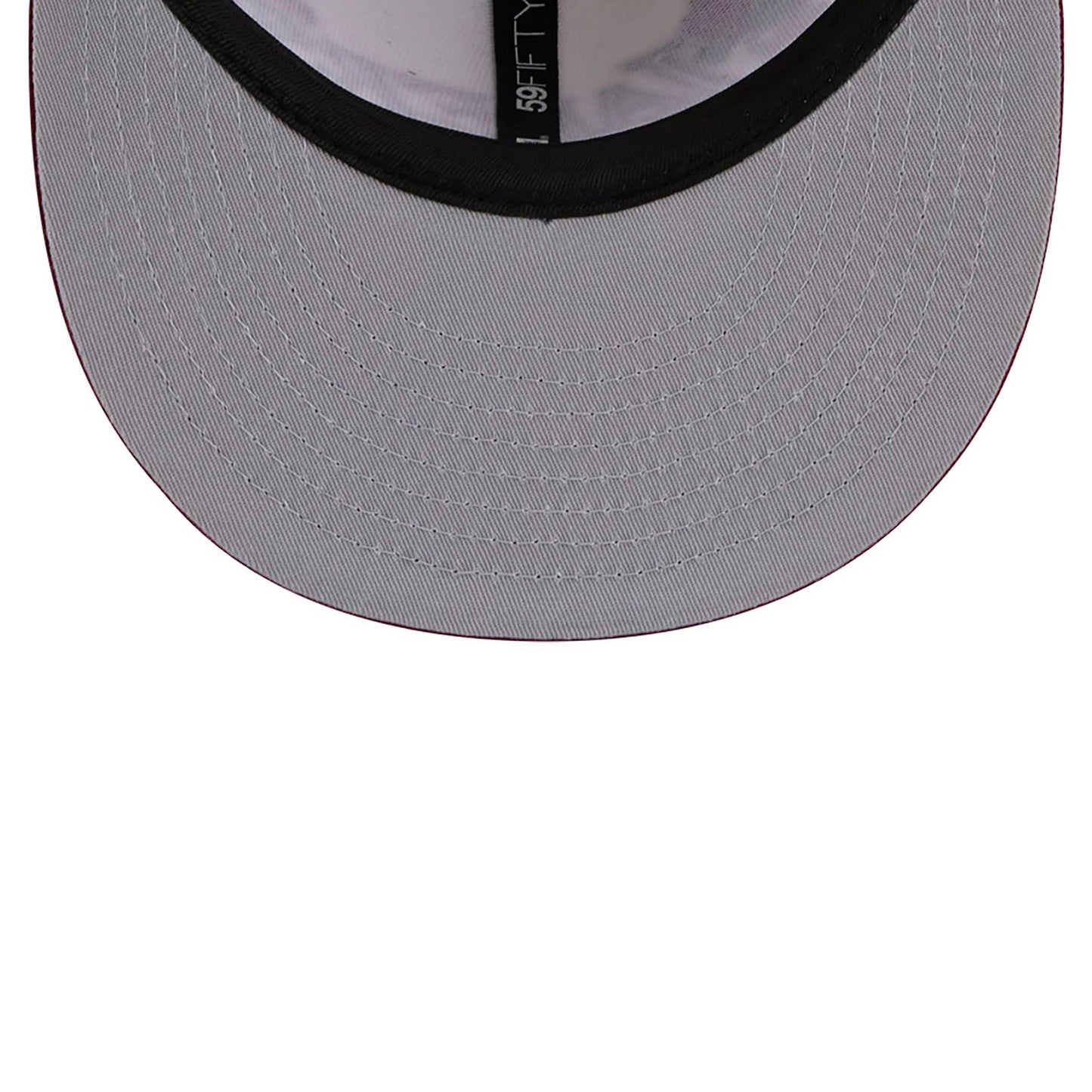 This is a LA Lakers Novelty Stitch White 59FIFTY Fitted Cap 2