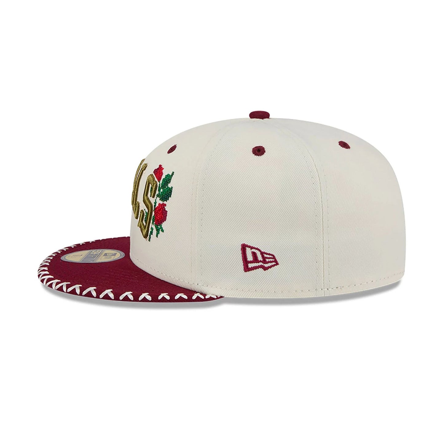 This is a Chicago Bulls Novelty Stitch White 59FIFTY Fitted Cap 7