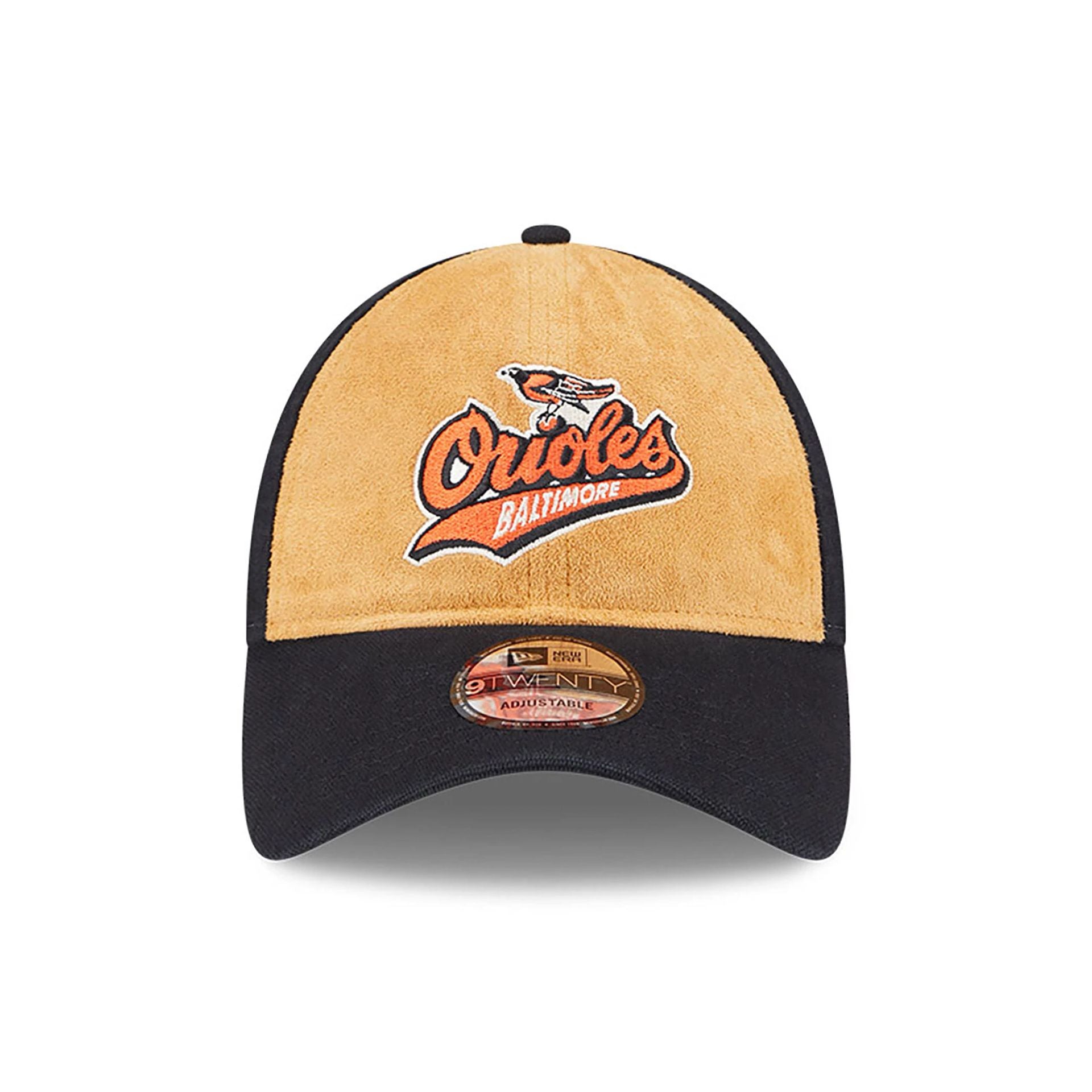 This is a Baltimore Orioles Tan Texture Black 9TWENTY Adjustable Cap 3