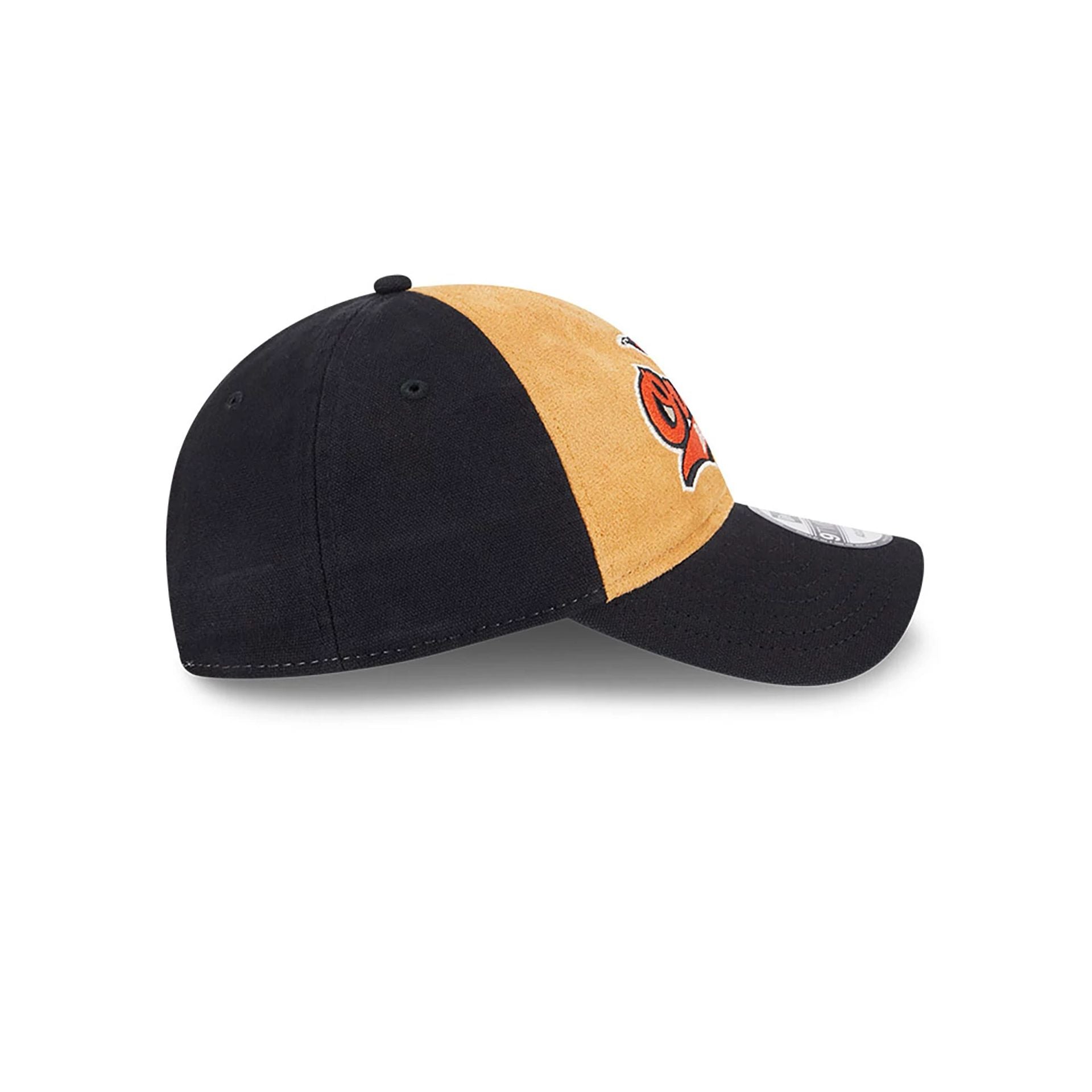 This is a Baltimore Orioles Tan Texture Black 9TWENTY Adjustable Cap 6