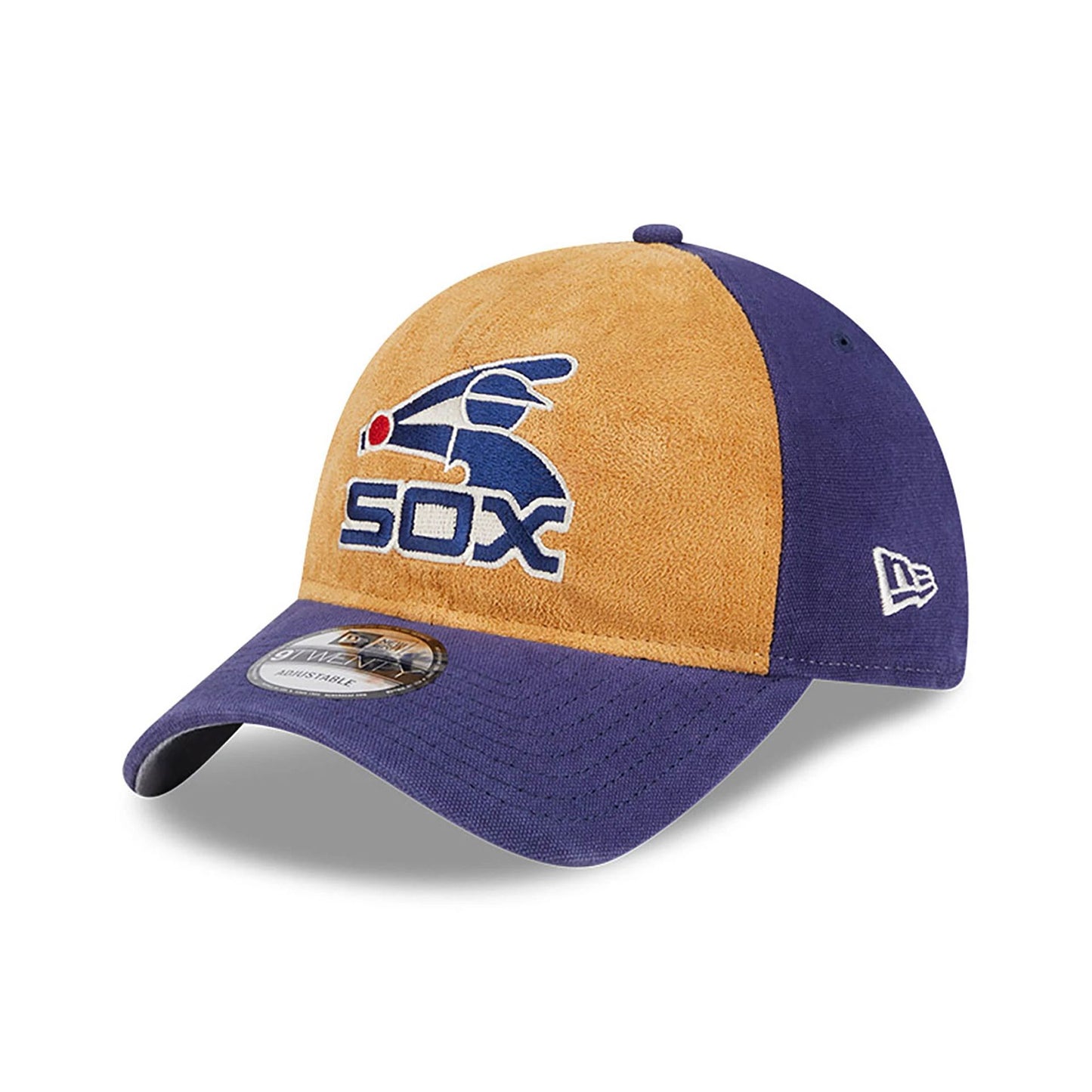 This is a Chicago White Sox Tan Texture Purple 9TWENTY Adjustable Cap 1