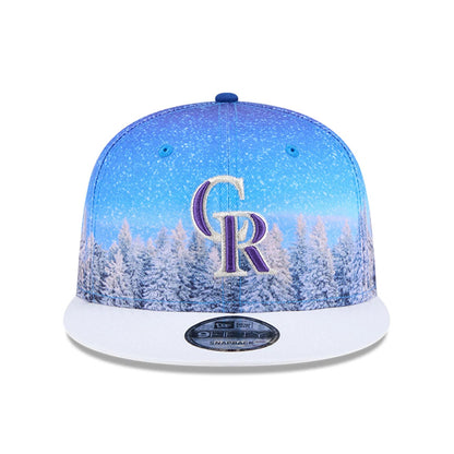 This is a Colorado Rockies Winter Photoreal Blue 9FIFTY Snapback Cap 3