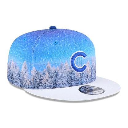 This is a Chicago Cubs Winter Photoreal Blue 9FIFTY Snapback Cap 4