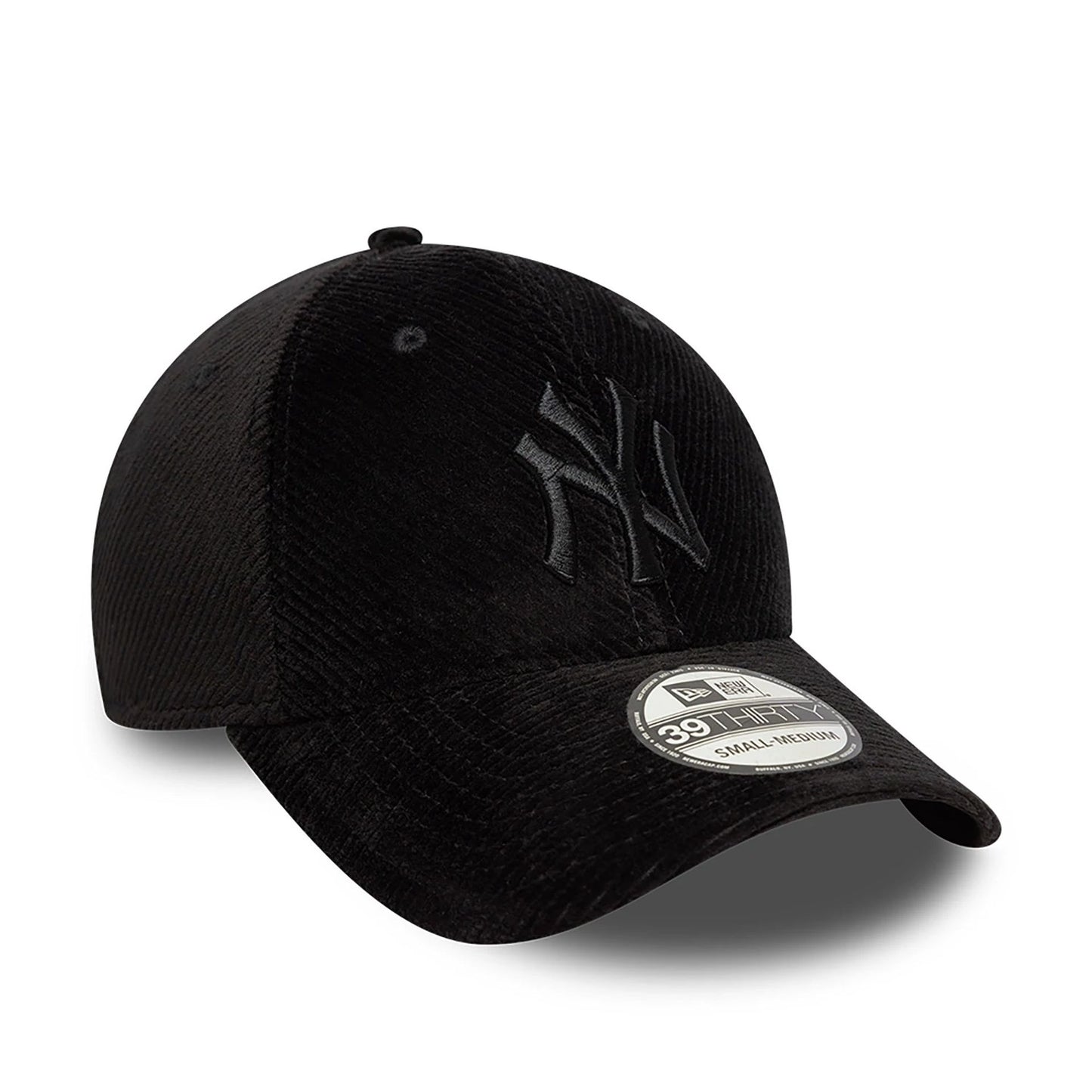 This is a New York Yankees MLB Cord Black 39THIRTY Stretch Fit Cap 1