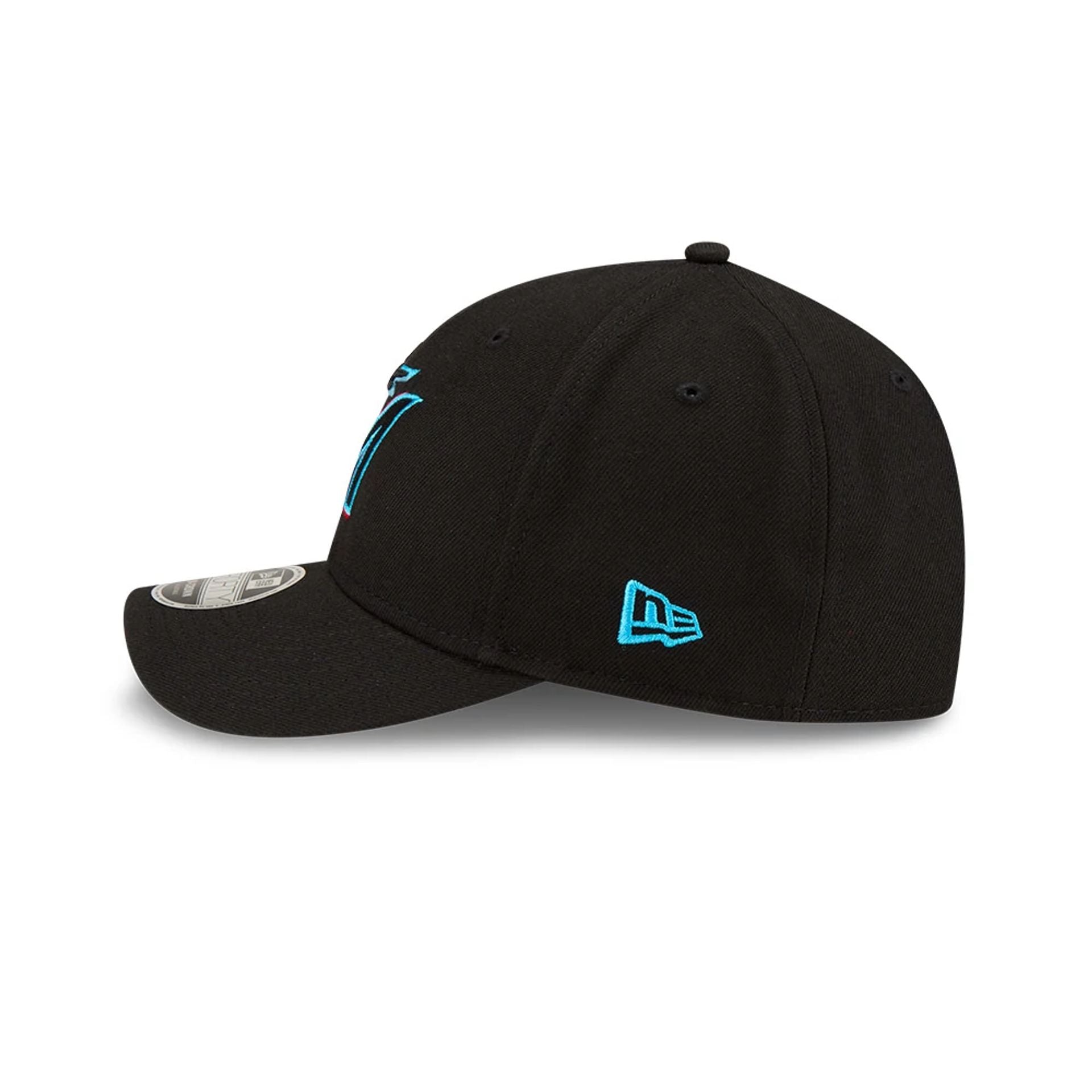 This is a Miami Marlins MLB Player Replica Black 9FORTY M-Crown Adjustable Cap 5