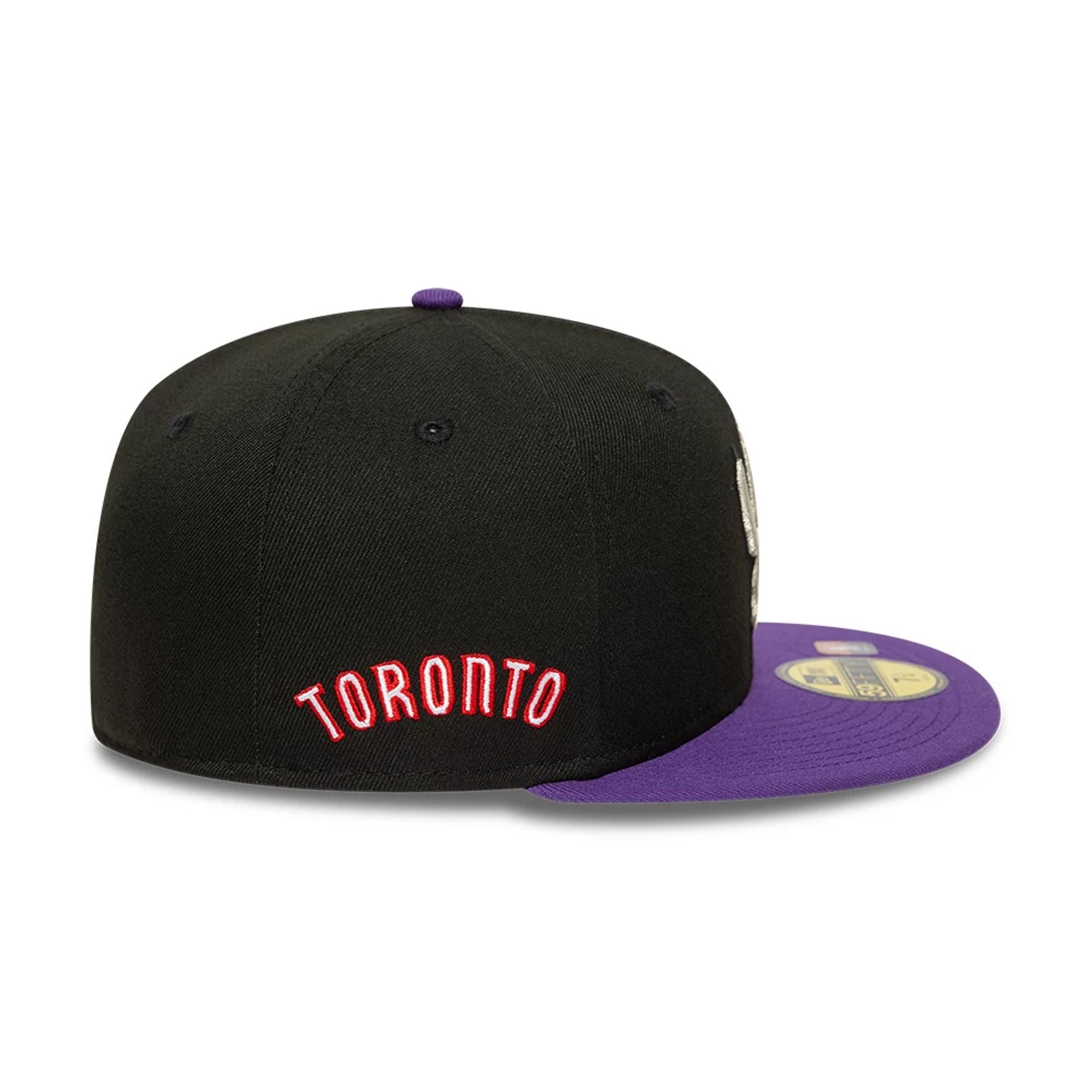 This is a Toronto Raptors NBA Classic Black 59FIFTY Fitted Cap 7