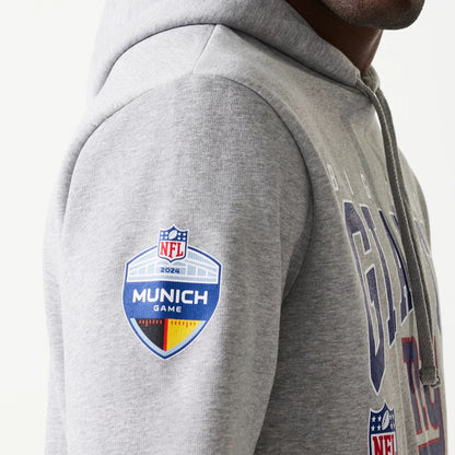 The Male model is wearing New York Giants NFL Games Slogan Grey Pullover Hoodie 3