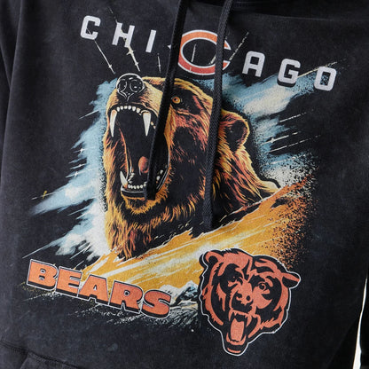 The Male model is wearing Chicago Bears NFL Games Premium Apparel Black Oversized Pullover Hoodie 5