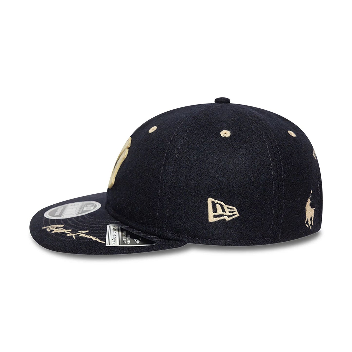 This is a Ralph Lauren x MLB New York Yankees Navy Retro Crown 9FIFTY Snapback Cap 7