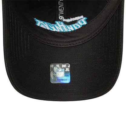 This is a Carolina Panthers NFL International Series Games 2024 Black 9TWENTY Adjustable Cap 5