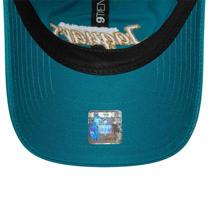 This is a Jacksonville Jaguars NFL International Series Games 2024 Turquoise 9TWENTY Adjustable Cap 5