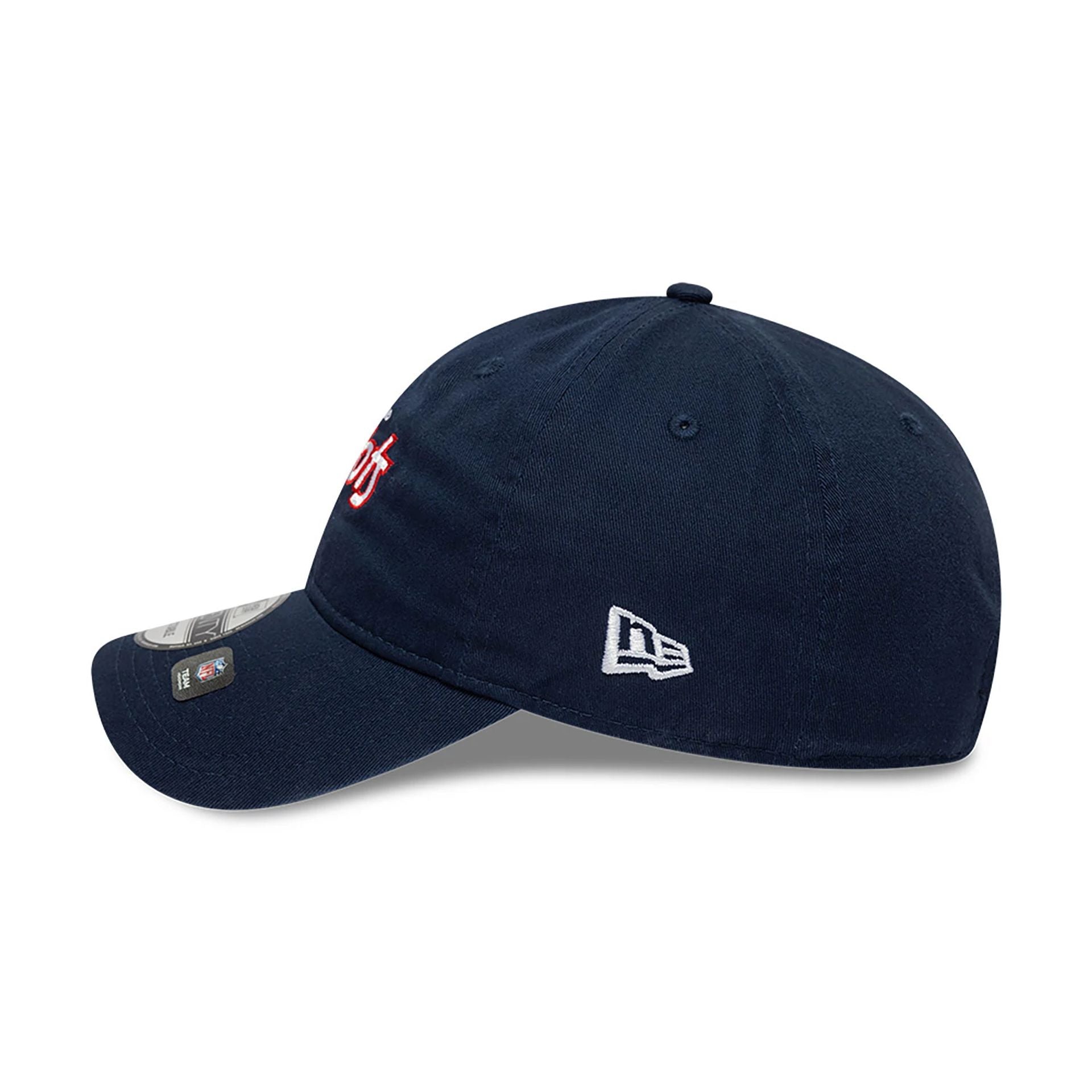 This is a New England Patriots NFL International Series Games 2024 Dark Blue 9TWENTY Adjustable Cap 2