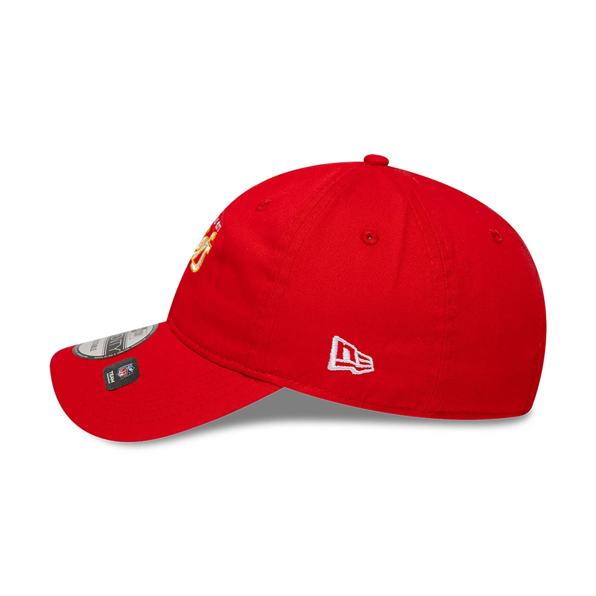 This is a Kansas City Chiefs NFL International Series Games 2024 Red 9TWENTY Adjustable Cap 7